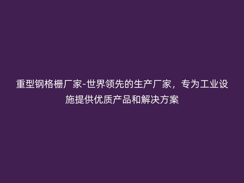 重型鋼格柵廠家-世界領(lǐng)先的生產(chǎn)廠家，專為工業(yè)設(shè)施提供優(yōu)質(zhì)產(chǎn)品和解決方案