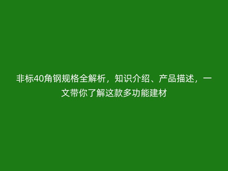 非標(biāo)40角鋼規(guī)格全解析，知識(shí)介紹、產(chǎn)品描述，一文帶你了解這款多功能建材